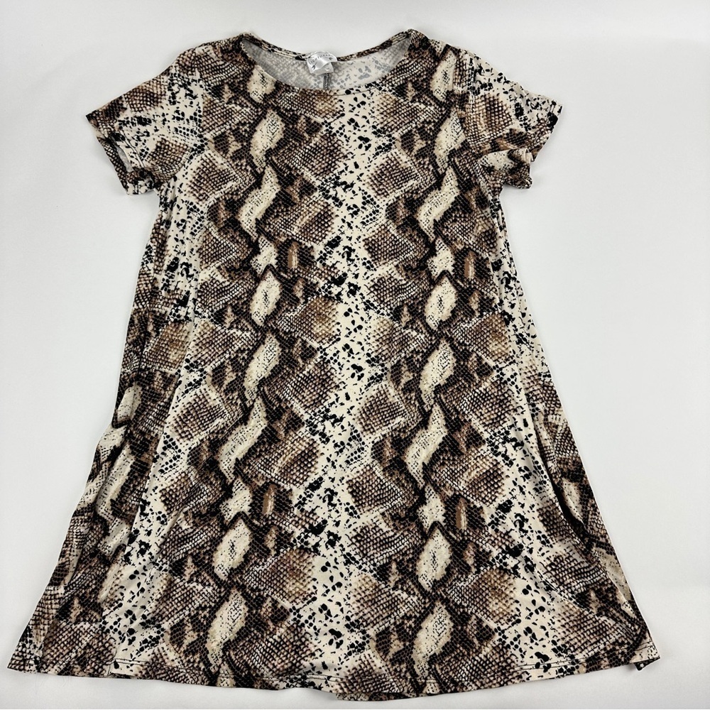 Lightheart Shirt Womens Small/Chico Tan Snake Print